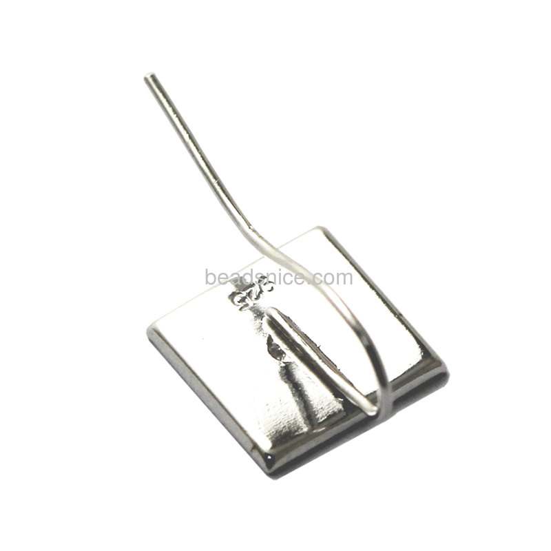 Sterling silver 925 earring finding base square