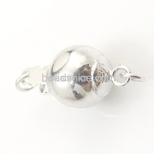 Lantern Clasp of 925 Sterling Silver Ball Shaped Smooth Surface 7mm