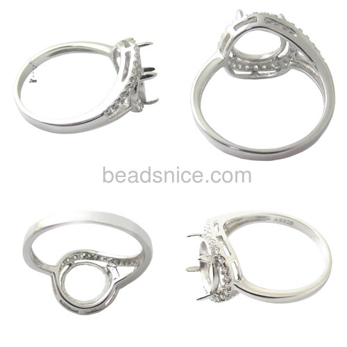 Wholesale sterling silver jewelry sterling silver rings  setting.