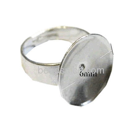 Vintage wedding ring blanks women adjustable ring with 6mm flat pad wholesale jewelry accessory DIY