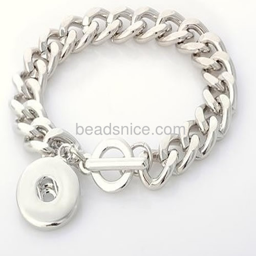 Vnistar Rhodium Plating button chunks Chunk Bracelet with toggle clasp