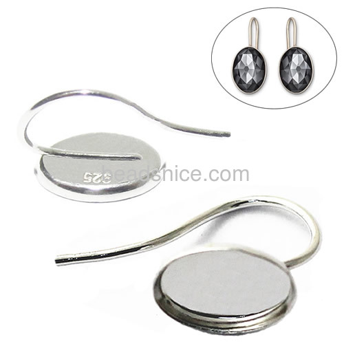 925 silver jewelry wholesale French wire earrings base oval