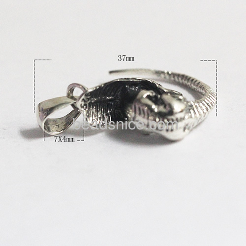 Silver pendant of elephant nose made of thai silver 925