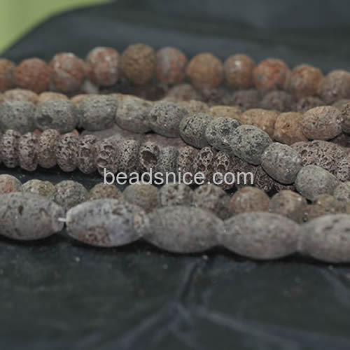 Lava beads wholesale natural black and red  mix size