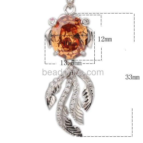 Goldfish Pendant 925 sterling silver paved zircon for goodluck