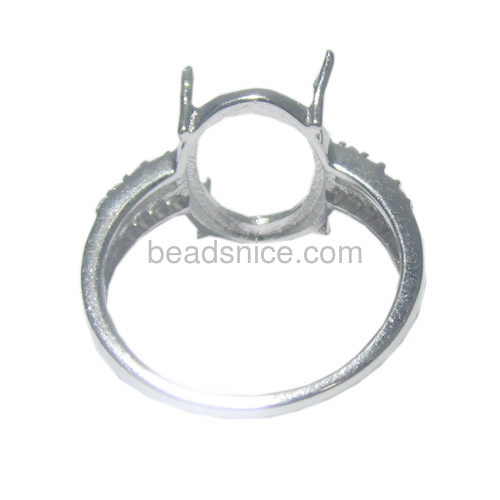 Oval 4 Prong Simple Ring Setting Sterling Silver