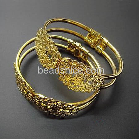 Brass bracelet flower golden jewelry