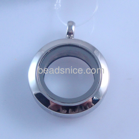 Floating Glass Lockets  Jewelry wholesale lockets Stainless Steel 304   Donut