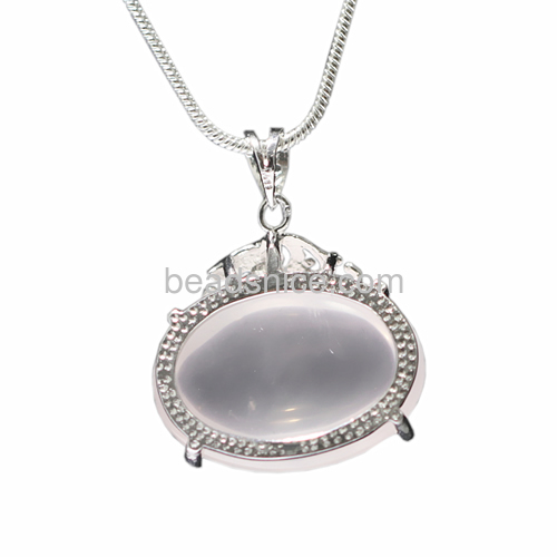Jewelry pendant made of 925 sterling silver with cat eye stones
