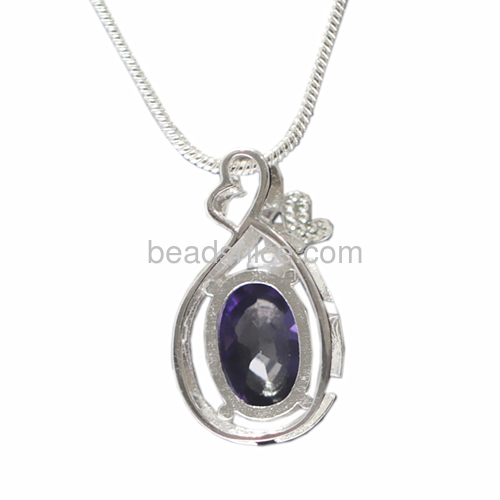 Pendant jewelry in silver 925 with oval amethyst