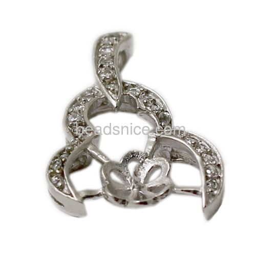 CZ jewelry brass flower pendant