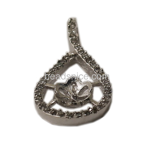 Pendant brass CZ flower design for women jewelry necklace