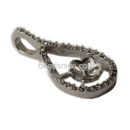 Pendant brass CZ flower design for women jewelry necklace
