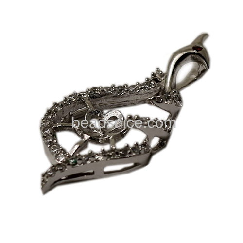 Zircon pendant brass dolphin new design for girls