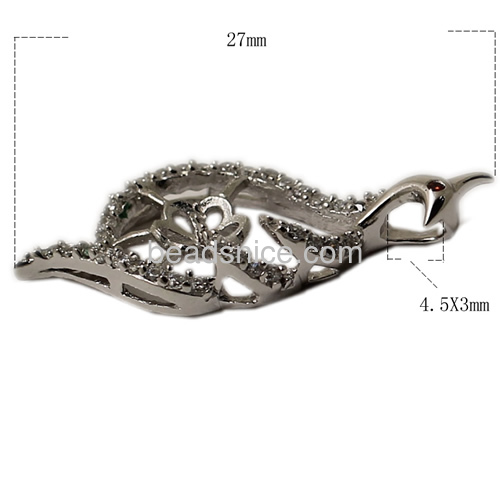 Zircon pendant brass dolphin new design for girls