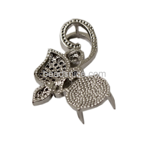 Pendant mount butterfly brass CZ for custom own pendant