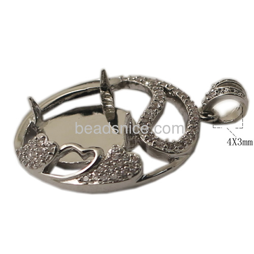Pendant setting brass jewelry new design ladies jewelry flat round