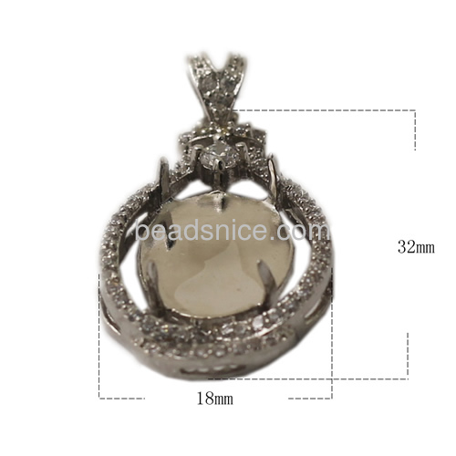 Pendant mount bail brass jewelry pendant brass zircon