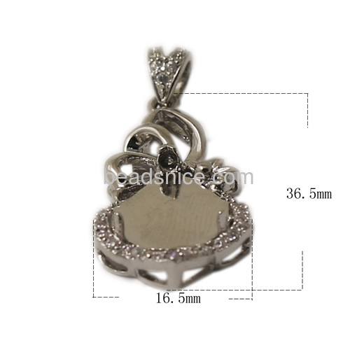 Pendant base with cz Jewelry Pendant findings brass for fashion brass pendant necklace