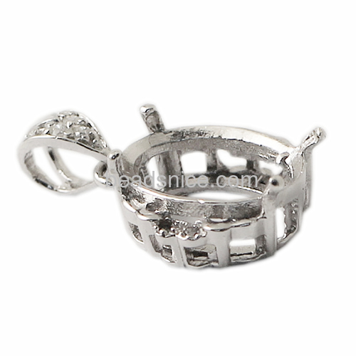925 sterling silver jewelry zircon pendant findings settings fit 10x14mm oval