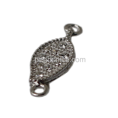 Leaf connectors with zircon made of 925 silver new design silver jewelry