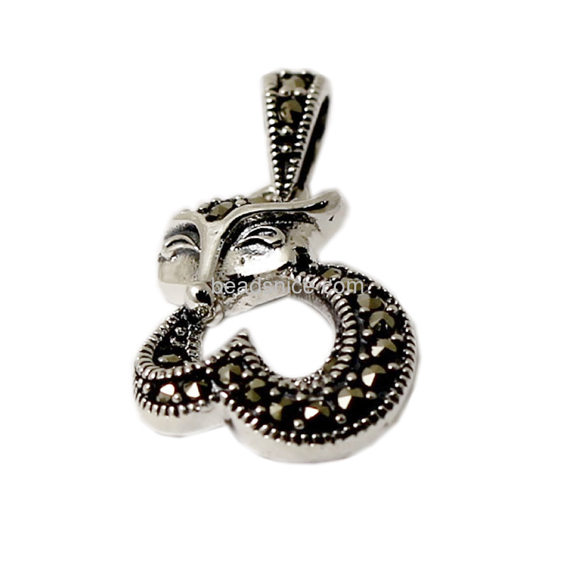 Markrace fox pendant of 925 silver for thai jewelry