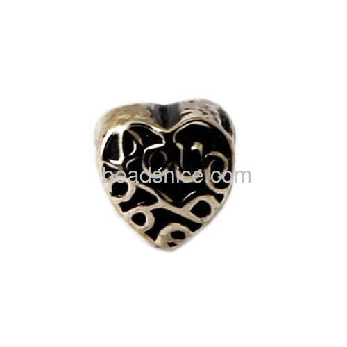 925 silver jewelry findings retro heart beads for DIY gift