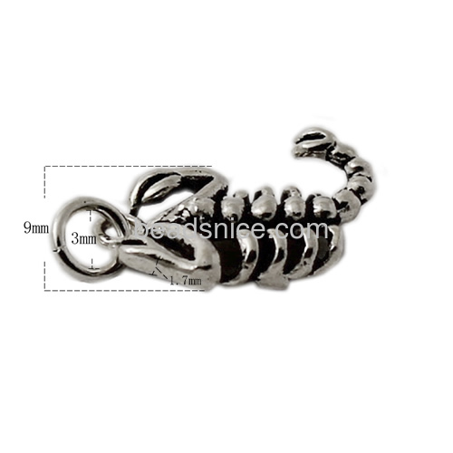 Silver charms  for bracelet shrimp scorpion