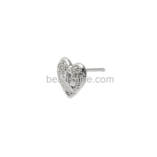 925 sterling silver earring studs in heart shaped and flower nice for lovely gift