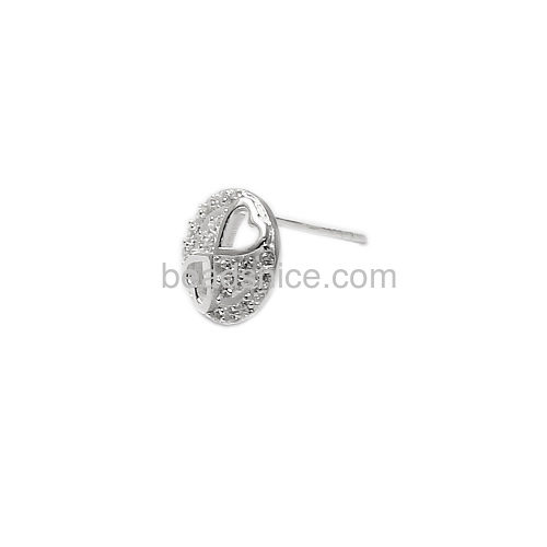 925 sterling silver earring studs with two heart zircon