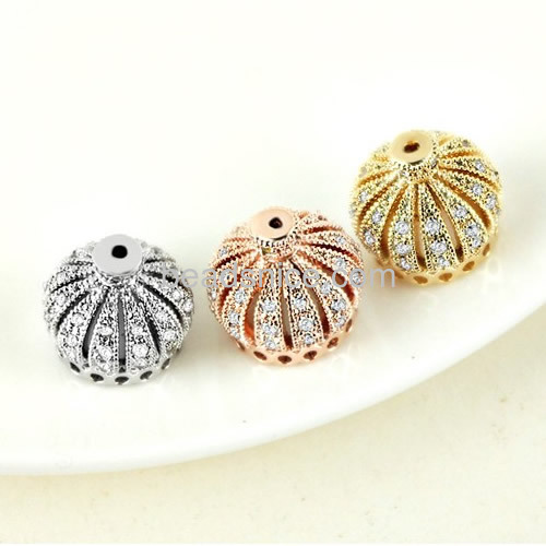 Beads caps crown with zircon very nice for your bracelet necklace wholesale jewelry accessory brass exquisite gifts