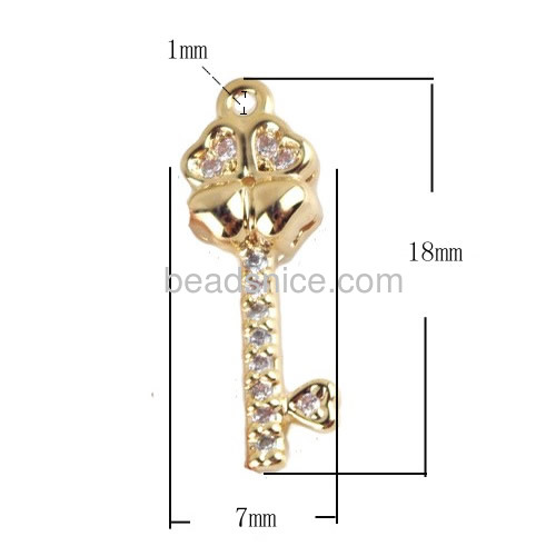 Four Leaf Clover pendant,key necklace pendant with zircon