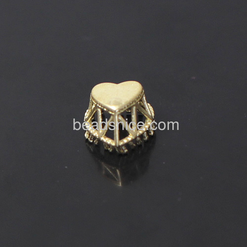 Heart shaped brass bezel setting with prong
