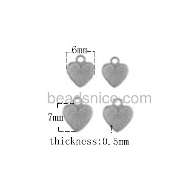 Stainless steel heart stamping blanks with ring for jewerly accessory