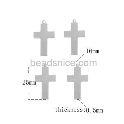 stainless steel cross stamping blanks  with hole for pendant