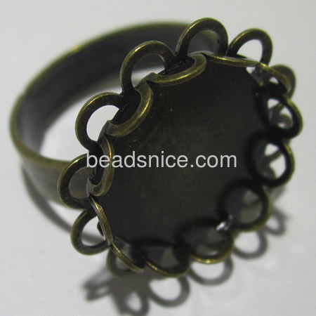 Brass ring finding,base diameter:15mm,ring size:13#,nickel free,lead safe,
