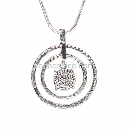925 Silver pendant with 2 dounts for unique necklace