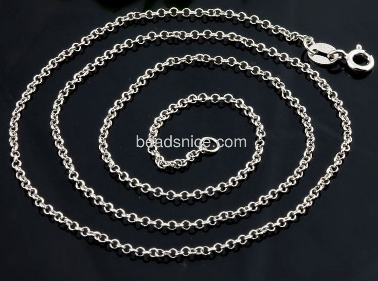 Pure sterling silver jewelry necklaces 925 silver Rollo necklace