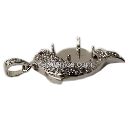 Pendant mount nice for necklaces pendants sets brass dolphin