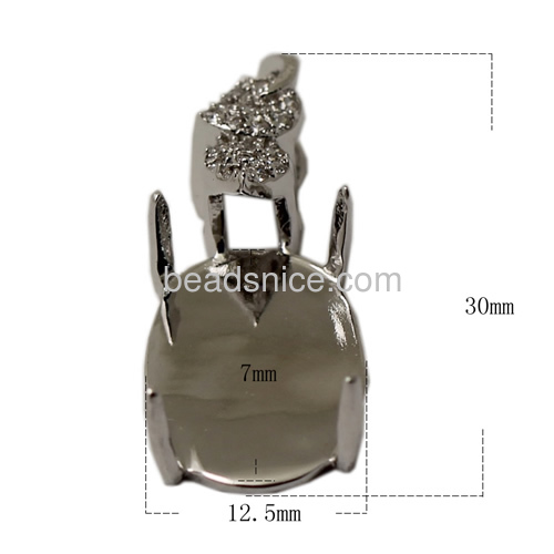 Pendant mount Brass CZ setting in jewelry wholesale china