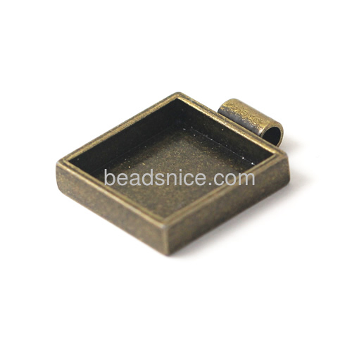 Pendant base pendant jewelry findings Zinc alloy square tube 26X26mm