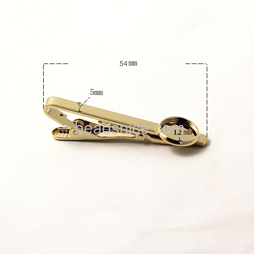 DIY Tie Clip Kit - w/12mm Bezel Setting,Length:54mm,Nickel-Free,Lead-Safe