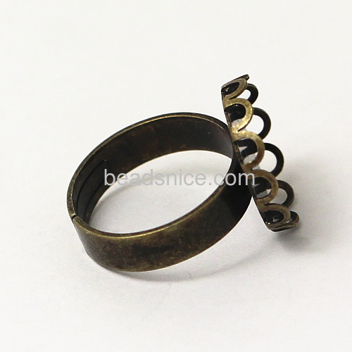 Stock item wholesale brass ring blanks lace edge custom vintage jewelry