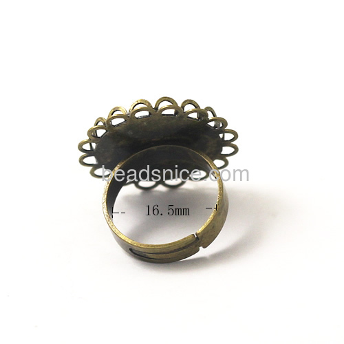 Brass ring finding,base diameter:20mm,ring size:13#,nickel free,lead safe,