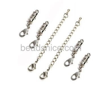 Magnetic clasps in brass clever clasp with two alloy lobster clasp wholesale jewelry accessory nickel-free lead-safe DIY