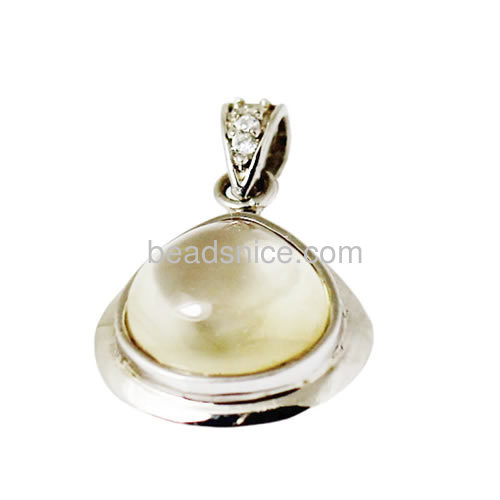 Pendant 925 sterling silver with citrine teardrop for necklace designs 27X16.5mm