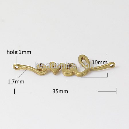 Connectors brass jewelry nickel free lead free 35mm 52mm long hole:approx 1mm