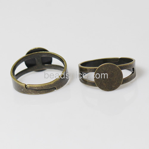 Blank pad ring base brass round size:7 10MM