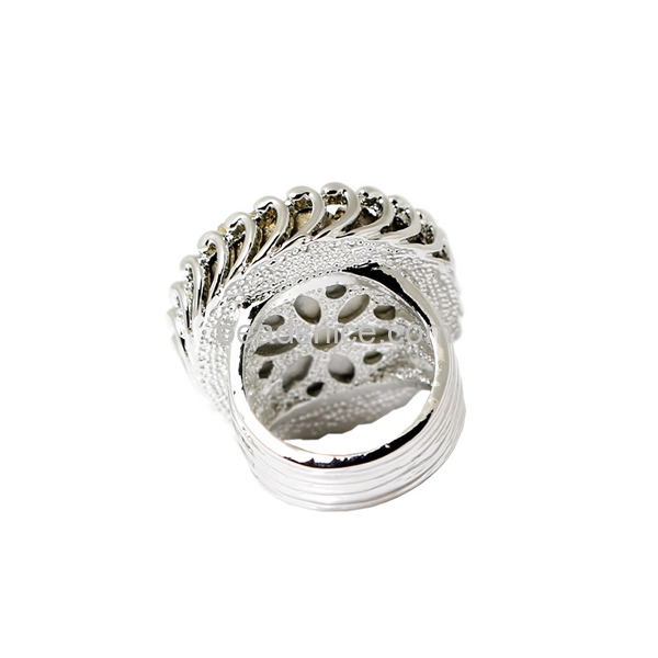 Handmade druzy crystal ring in platinum plated with zinc alloy