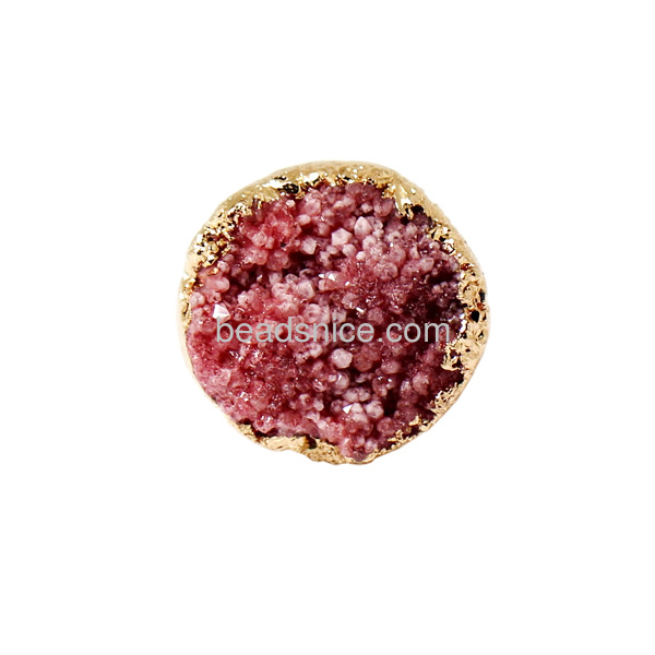 electroplated druzy ring in rose gold plated with brass